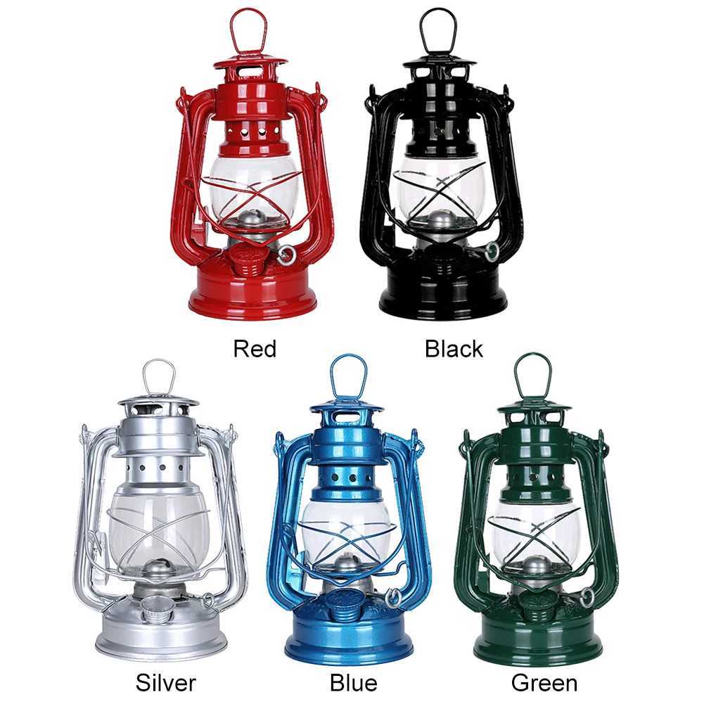 Vintage Fuel Camping Lanterns Metal Kerosene Lantern Hurricane Table Lamps with Handle for Camping Hiking W250613