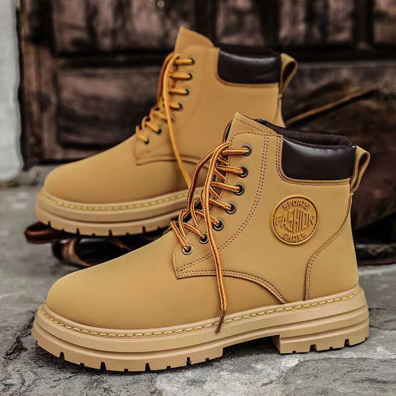 Ddmysports New Yellow Martin Street Summer Winter Season Sweet Cool British Style Short Lace Up Slimming Boots For Women Outdoor Shoes