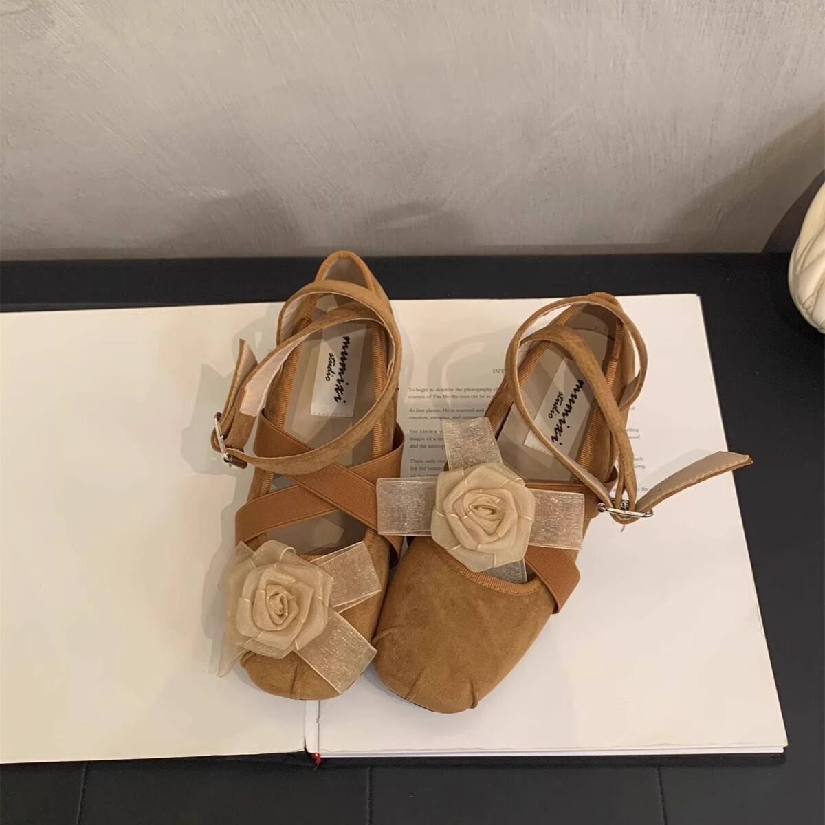 Ddmyoutdoor Mary Jane For Women Spring Ankle Strap Ballet Flats French Style Shallow Mouth Flat Shoes Outdoor Shoes