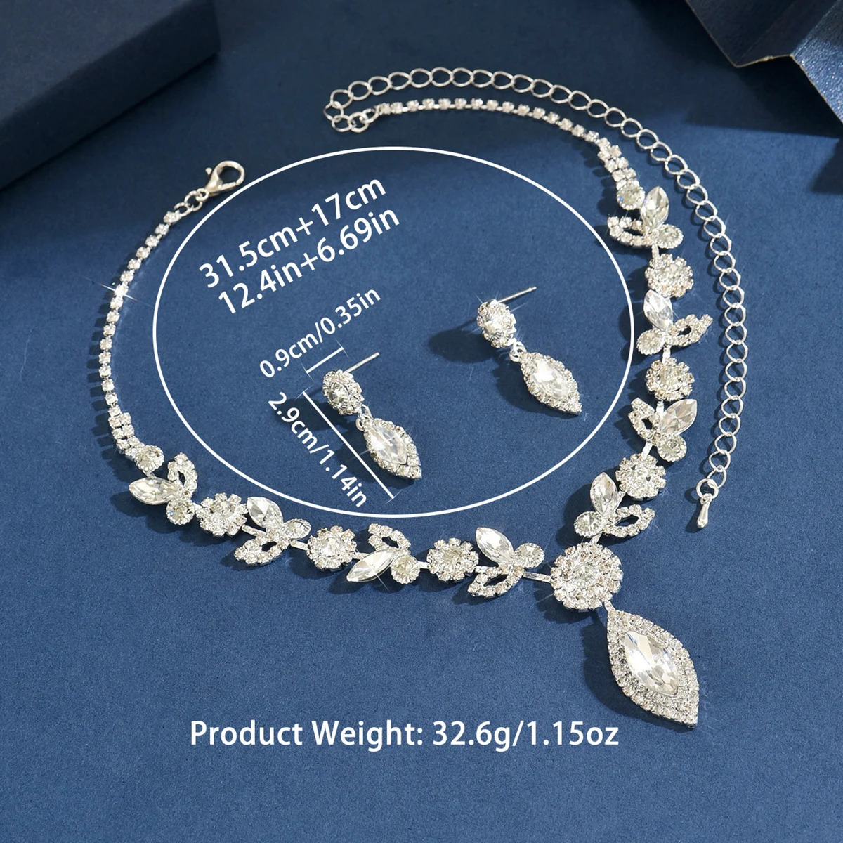 4PC Womens Fashion Waterdrop Leaf Necklace Earrings Bracelet Jewelry Set Suitable for Wedding Party Festival Gifts 250609