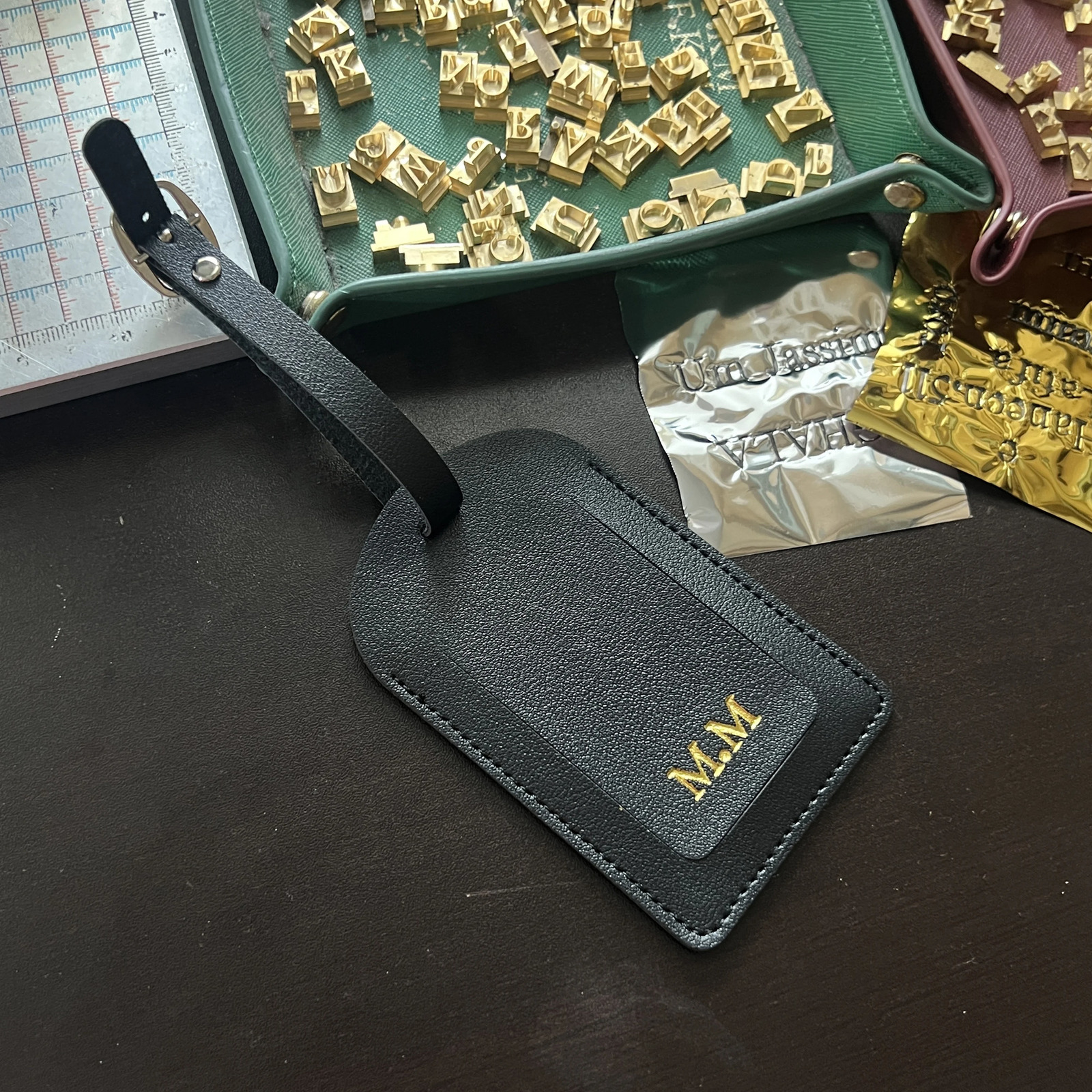 Free Custom Name Luggage Tag Set Fashion Smooth PU Leather Ticket Passport Holder Personalized Travel Purse 250614