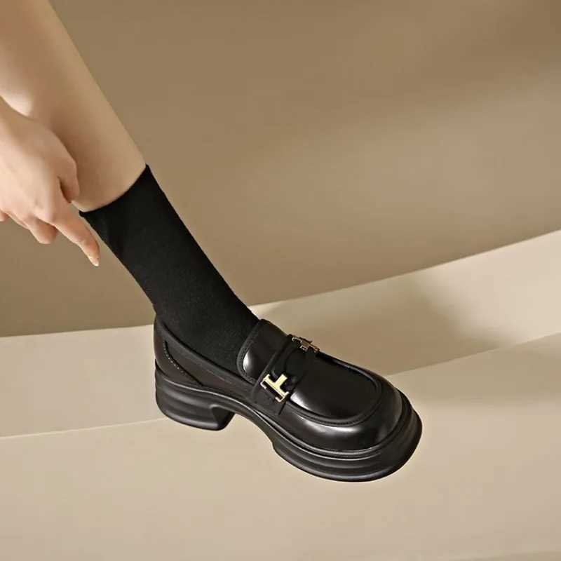 Casual Women Shoes Women Shoes Shallow Black Flat Soled Oxford Shoes Versatile Round Toe s Thick Soled British Style Loafers XJ250614