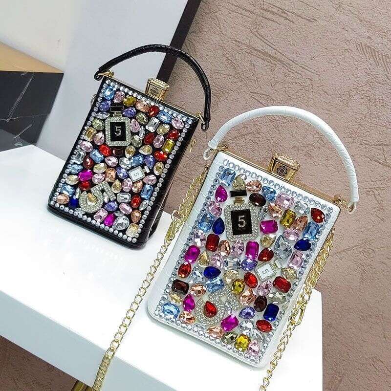 High-Quality Clip New Style Diamond-Studded Women's Shoulder Versatile Cute Fashionable Exquisite Lady Small Bag
