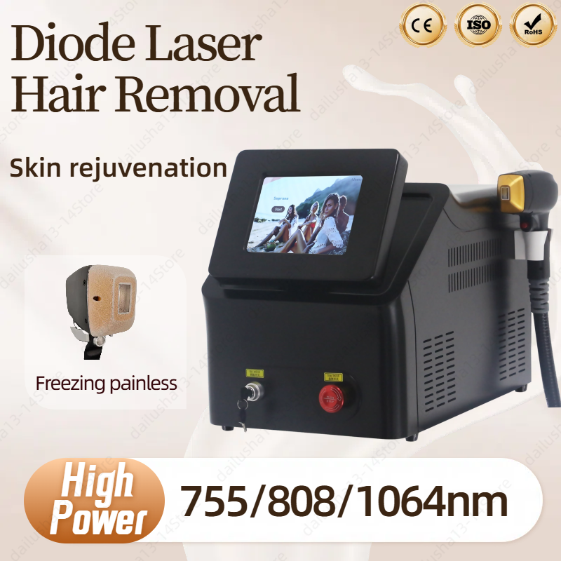 Ice Platinum Diode Laser Hair Removal Machine 755 808 1064nm Professional Painless Permanent Depilation Machine