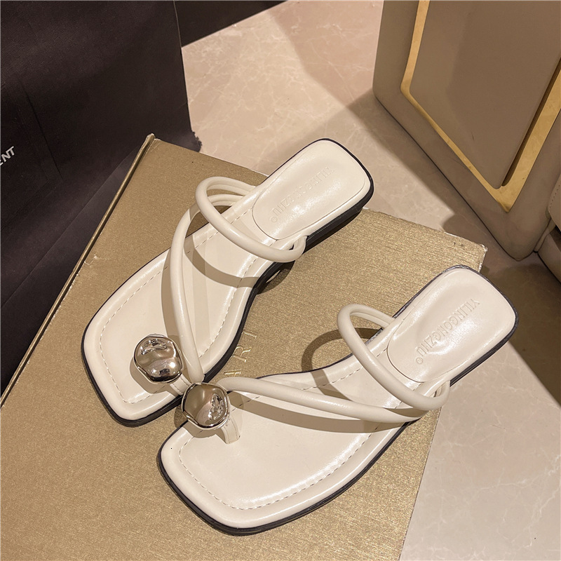 Ddmyoutdoor Ddmyoutdoor Women S Summer Open Toe New Fairy Style Low Heel Slippers Outdoor Wear Suitable For Dresses Flat Ring Sandals Shoes Outdoor Sh