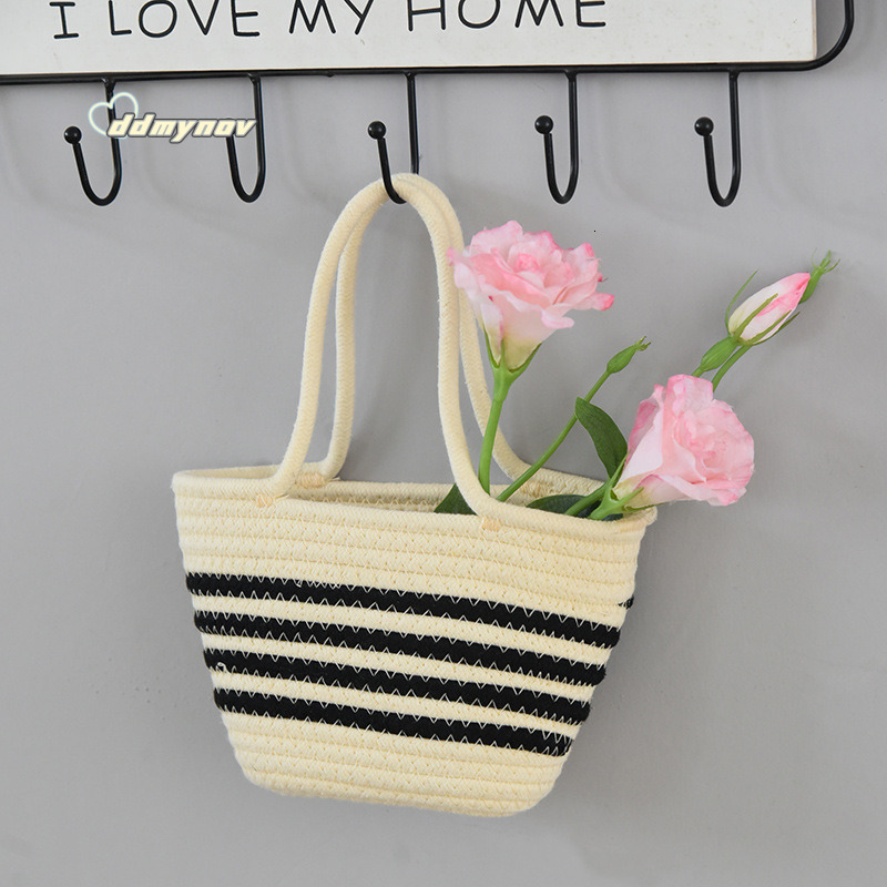 New Striped Handbag for Women, Woven Casual Versatile Underarm Crossbody Small Phone Bag, Tote Bag ddmynov