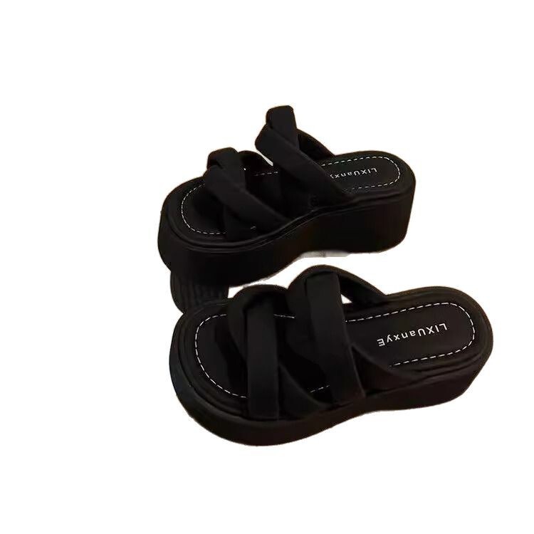 Ddmysports Versatile High Value Stunning Women S Slippers Summer New Casual Platform Thick Soled Height Increasing Sandals Outdoor Shoes