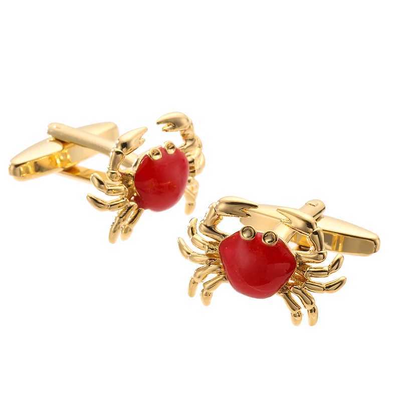 High quality mens French shirt cufflinks brass metal cute animal crab cuff buttons business suit accessories jewelry gifts XJ250614