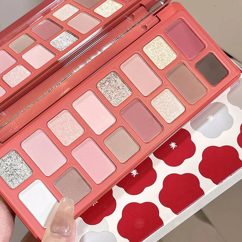 Korean Red Brown 16 Colors Eyeshadow Glitter Matte Pearlescent Shadow Sequins Halloween Eye Pigment Makeup Palette