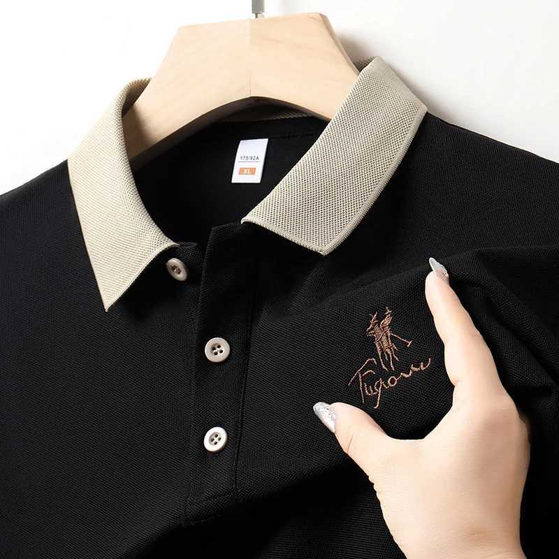 Mens summer new lapel mens short sleeve polo shirt Embroidery solid color business casual mens polo shirt GP 221 Z250613