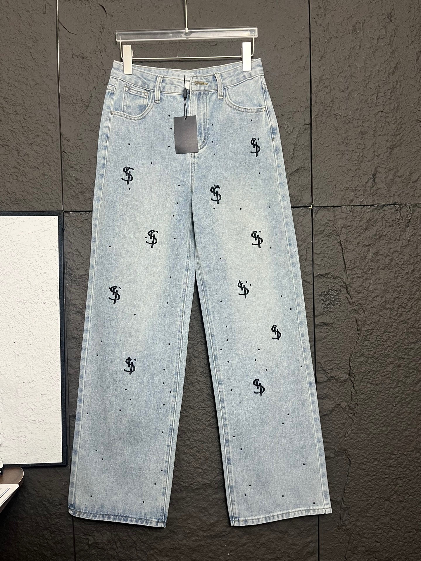 Jeans Womens Designer Rhinestone Trouser Legs Open Fork Tight Capris Denim Trousers Add Fleece Thicken Warm Slimming Jean Pants Brand
