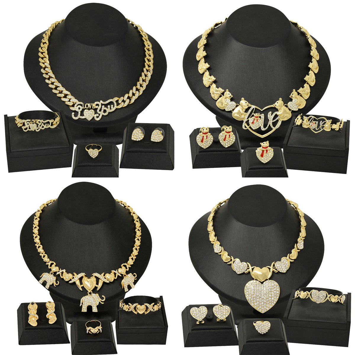 Yuminglai Heart Jewelry Hugs and Kisses Jewelry XOXO Jewelry African Fashion Jewelry for Women FHK10242 241106