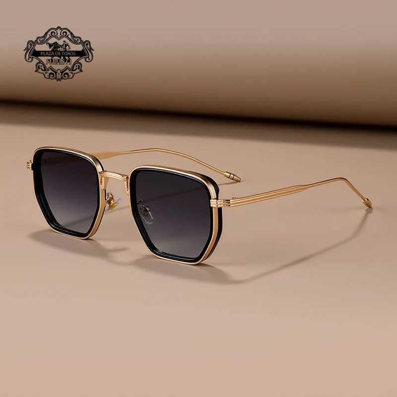 Retro Square Sunglasses for Men Women Fashion Small Frame Polygon Gradient Shades UV400 Sun Glasses Vintage Metal Sunglasses Z250614