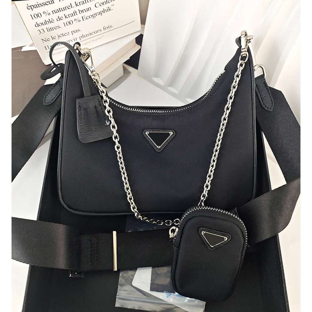 Luxury bag purse high-quality Designer Crossbody with Box Shoulder Bag Nylon Metal Chain Fashion Simple 2005 Wallet Ladies Satchel Solid Color Top Craftsmanship