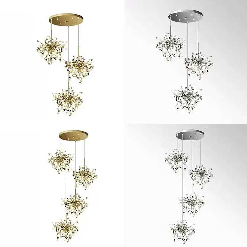 Modern Gold LED Ceiling Pendant Light Fixture Home Decoration Hanging Lamps Dining Room Bedroom Living Room Wall Lustre ChromeXJ2500613