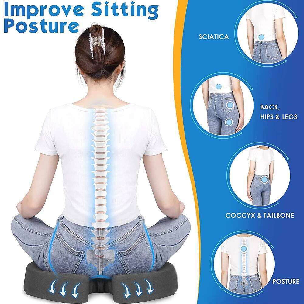Seat Cushions Office Chairs,Memory Foam Coccyx Cushion Pads For Tailbone Pain,Sciatica Relief Pillow,Correct Sitting Posture