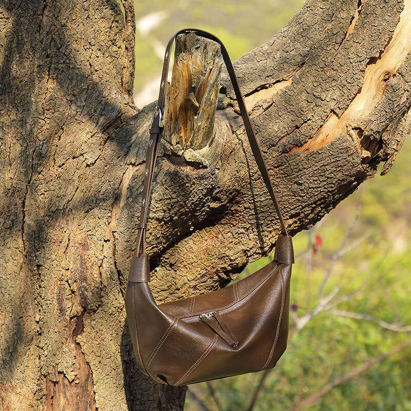 Designer Bag Top Layer Cowhide Spring New Genuine Leather Light Luxury High End Niche Fashion Single Shoulder Crossbody Underarm Bag For Women