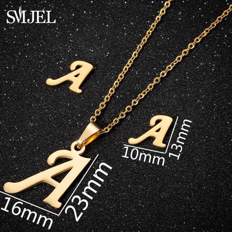 Stainless Steel A-Z Alphabet Initial Necklace for Women Men Personalized Jewelry 26 Letter Necklace Collier Pendientes 2024 Z250614