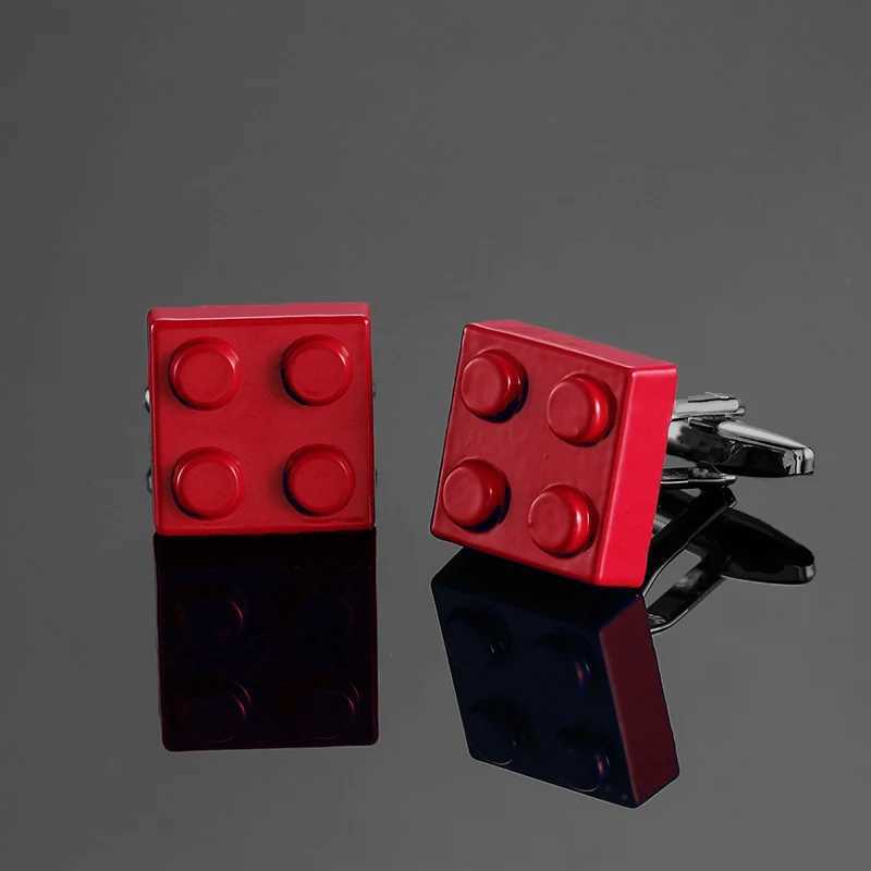 High quality mens French shirt cufflinks classic multi-color building block cuffs buttons business suit accessory jewelry gift XJ250614