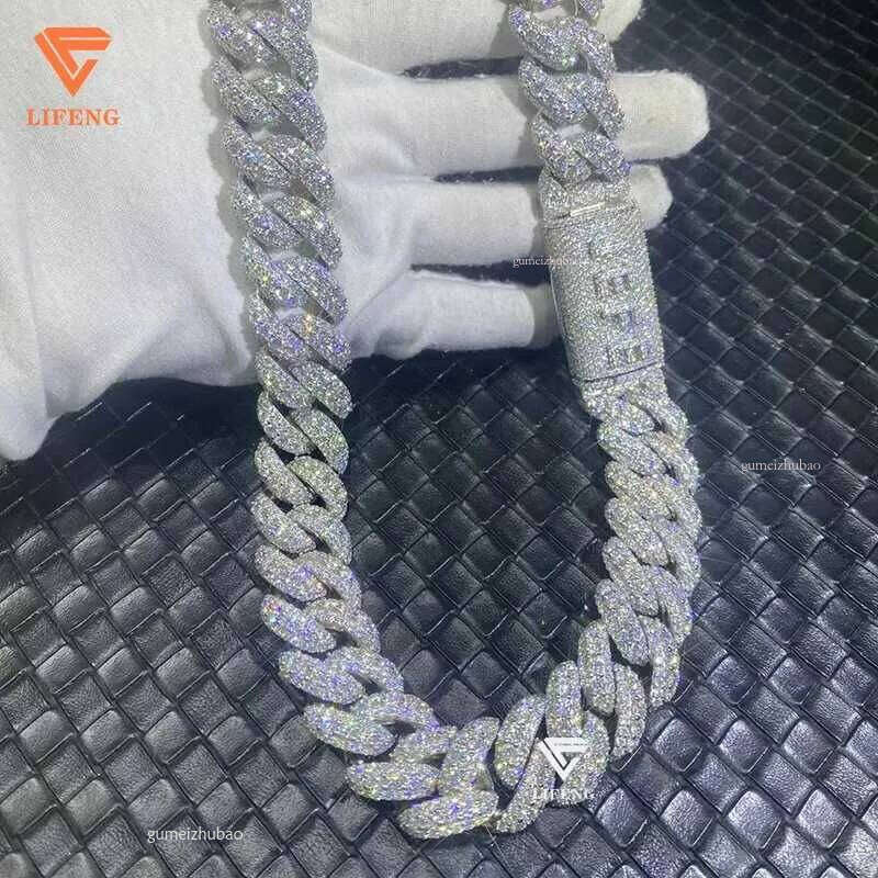 Fashion Jewelry Hip Hop Necklace For Pendant Sterling Sier Iced Out VVS Moissanite Dia Cuban Link Chain Men