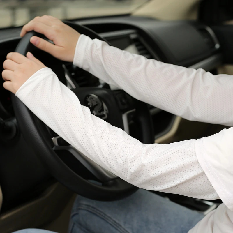 Ice sleeve summer sun protection mens ice silk sleeve womens thin cycling lengthening loose driving sunshade elbow gloves 250610