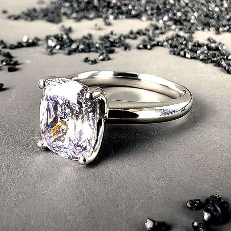 2023 Wholesale 925 Sterling Silver Engagement Wedding Ring Simple Classic Rhodium Plated Moissanite for Women Great Gift Idea