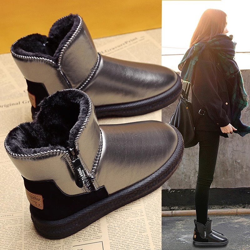 Ddmysports Women S Winter New Thickened Fleece Waterproof Short Stylish Snow Boots For Outdoor Shoes