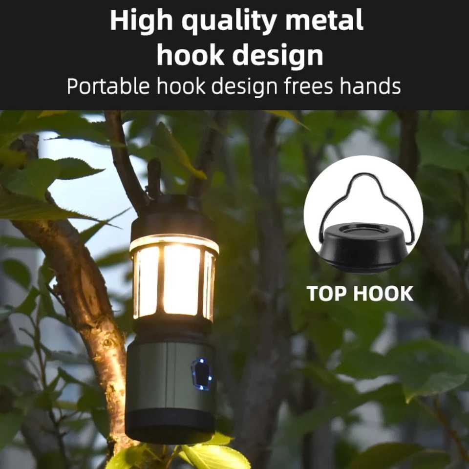 Portable Camping Lantern USB Recharge 4 Lighting Modes Tent Light Flashlights Emergency Lamp Outdoor Supplies W250613