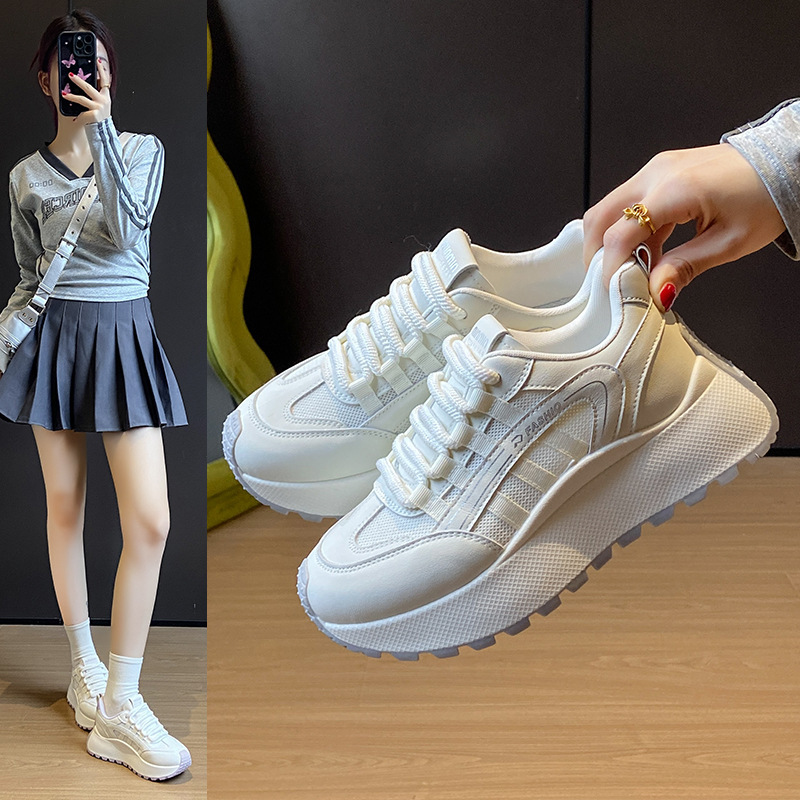 Ddmysports White Sneakers For Women Summer New Korean Style Ins Female Students Casual Sports Versatile Board Shoes Street Photography Bn Outdoor Shoe