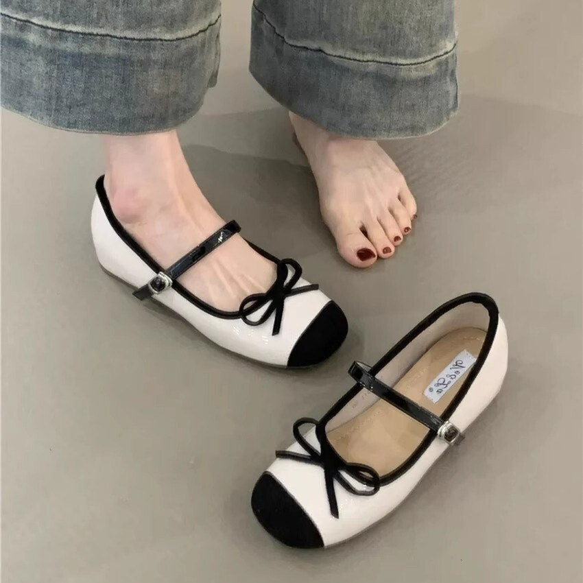 Ddmyoutdoor French Style Red Hidden Wedge Mary Jane For Women Spring New Shallow Mouth Ballet Flats One Strap Granny Shoes Outdoor Shoes