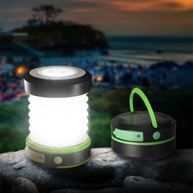 Camping Light Solar Rechargeable Foldable Portable Lantern Power Bank Waterproof Flashlight Solar Lamp for Camping Outdoor W250613