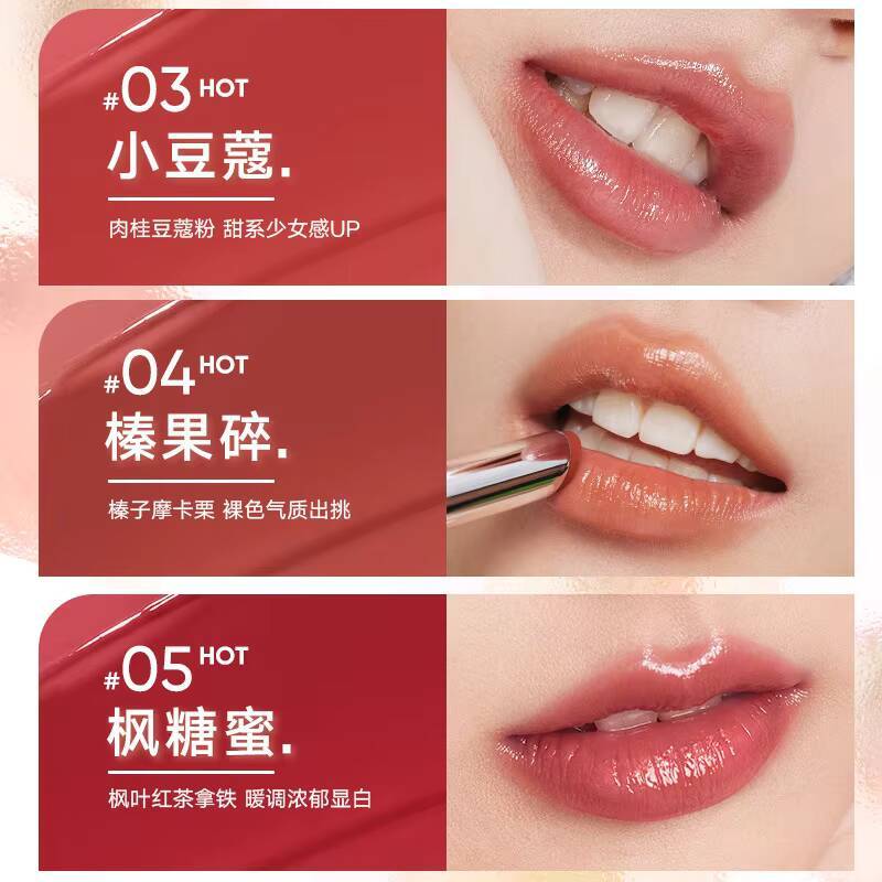 Judydoll Crystal Jelly Shimmer Glaze Clear Plumper Natural Moisturizing Solid Lip Gloss Liquid Lipstick Makeup Cosmetics happy