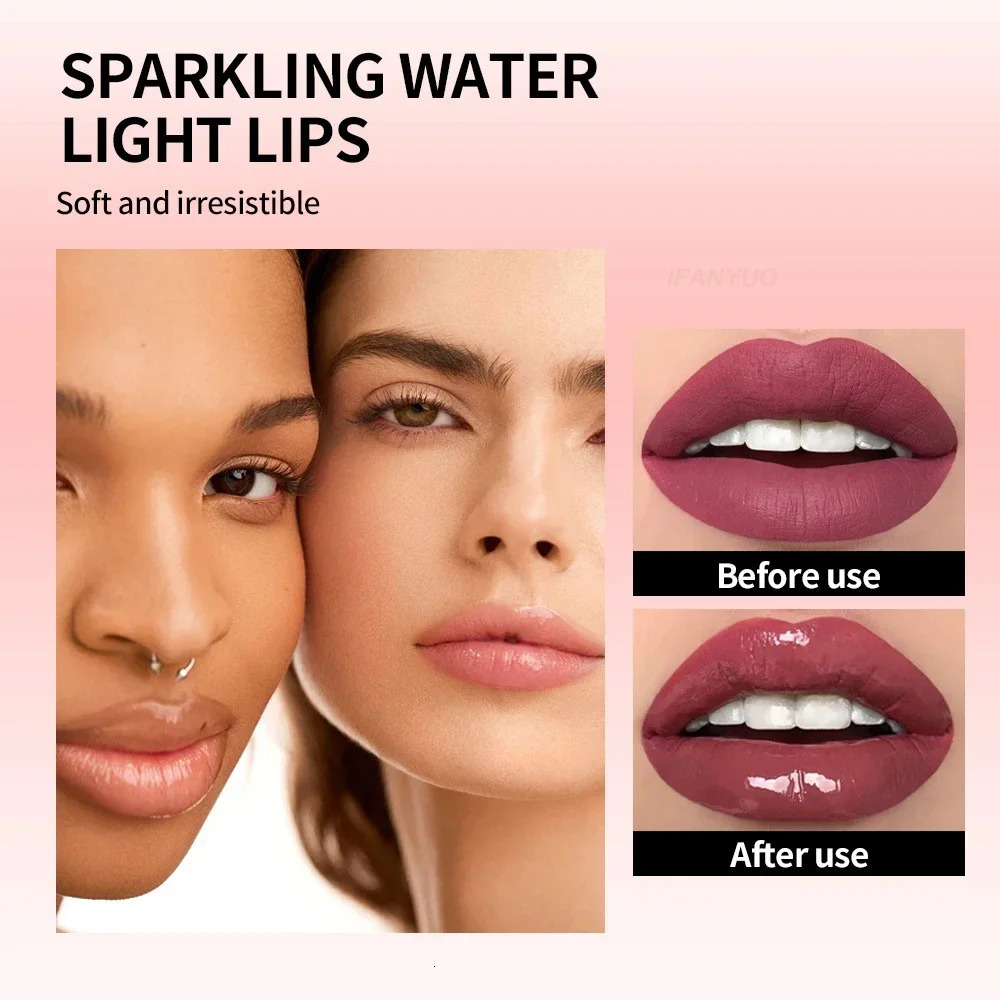 Nude Brown Plumping Lip Gloss Moisturising Fruit Lip Oil Transparent Fullness Lips Tint Soft Tube Makeup Applicator Beauty Care 250614