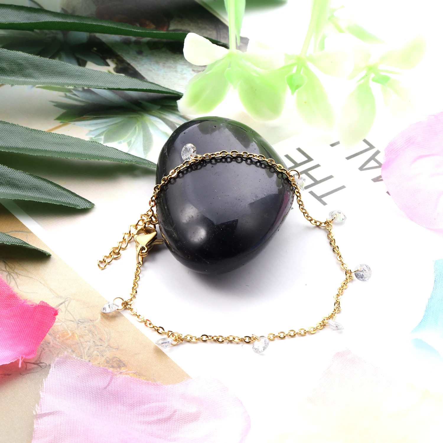 LUXUSTEEL Stainless Steel Bracelets For Women Gold Plated Silver Color Charm Cubic Zirconia Link Chain Bracelets Pulsera Collier 250610