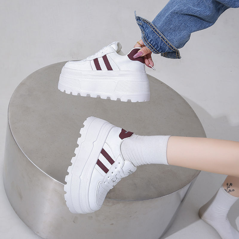 Ddmysports Platform Increasing White Sneakers Thick Sole Board New Petite Fairy Style Cm Height Increase Versatile Casual Shoes Ins Trend Outdoor Shoe