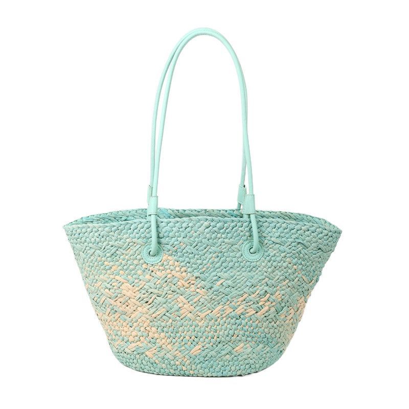 Hot Free Shipping Lafte Grass Hand Woven Straw Woven Tote Bags for Women Shoulder Raffia Bag Rattan Large Shopping Basket Beach Bag Luxury Crochet Han