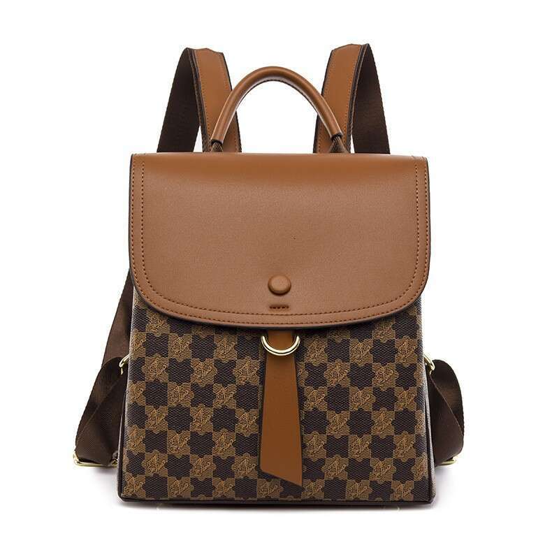 New Luxury Large Capacity Soft Leather Travel Backpack Simple Fashionable Lightweight Women's Bag