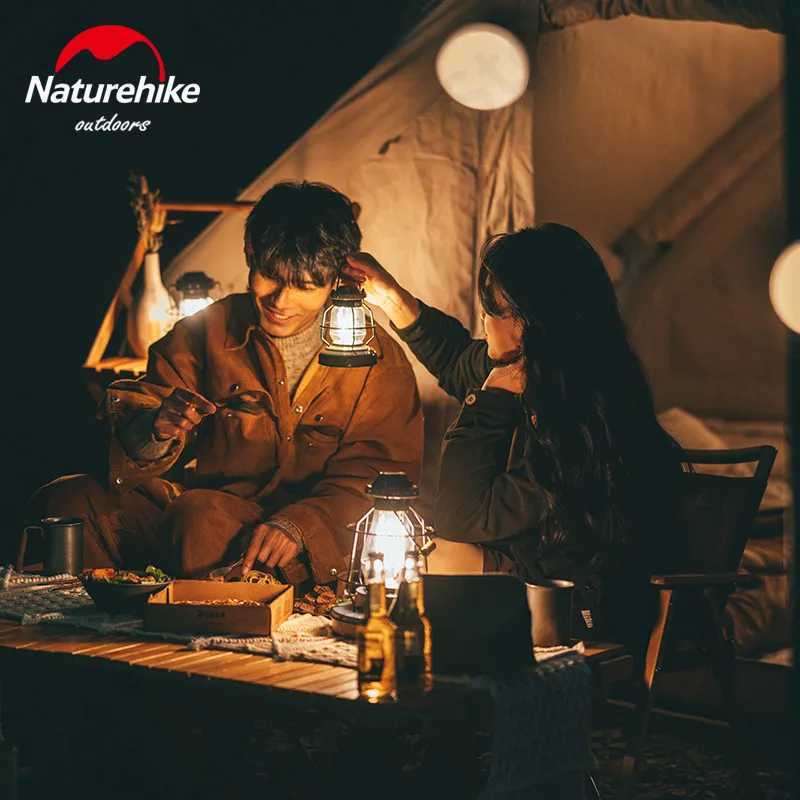 Naturehike Ultralight IPX4 Light Portable Hand Lamp Outdoor Camping Waterproof Retro Atmosphere Mobile LED Tent Lantern Tool W250613