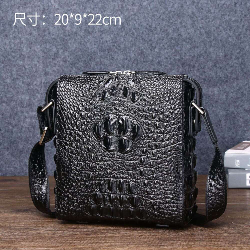 Crocodile Bone Pattern New Single Crossbody Fashion Casual Men's Trendy Outdoor Small Shoulder Bag Business Backpack