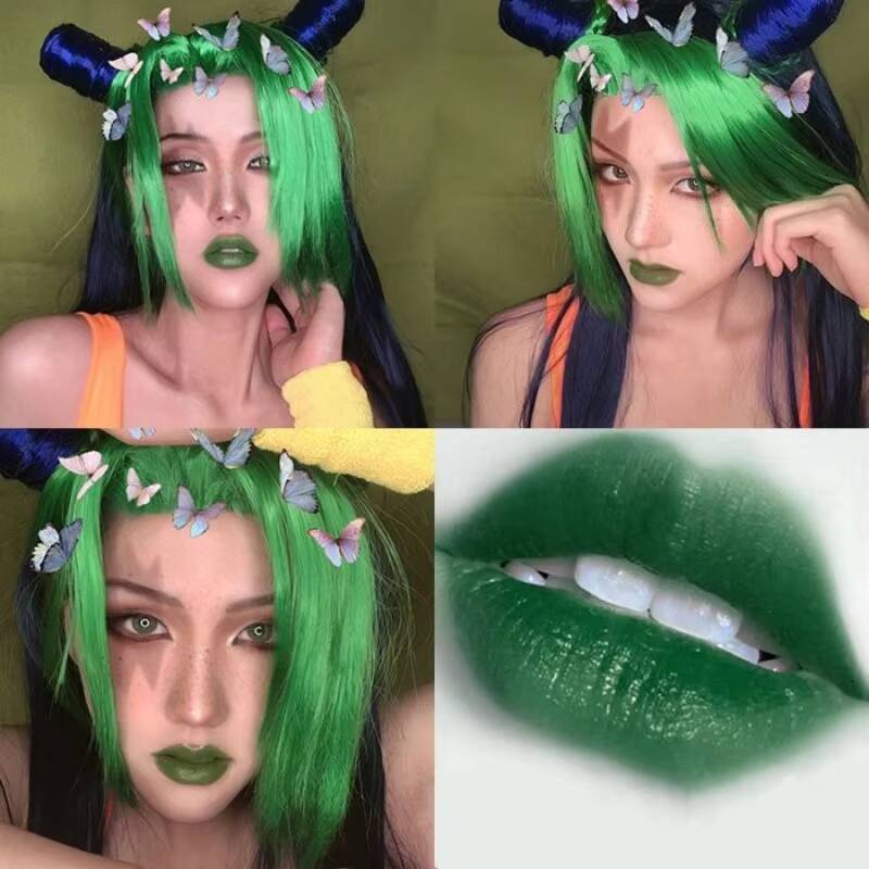 Matte Black White Stick Base Color Palette Lasting Waterproof Ingestive Paint Green Purple Lipstick Christmas Halloween happy