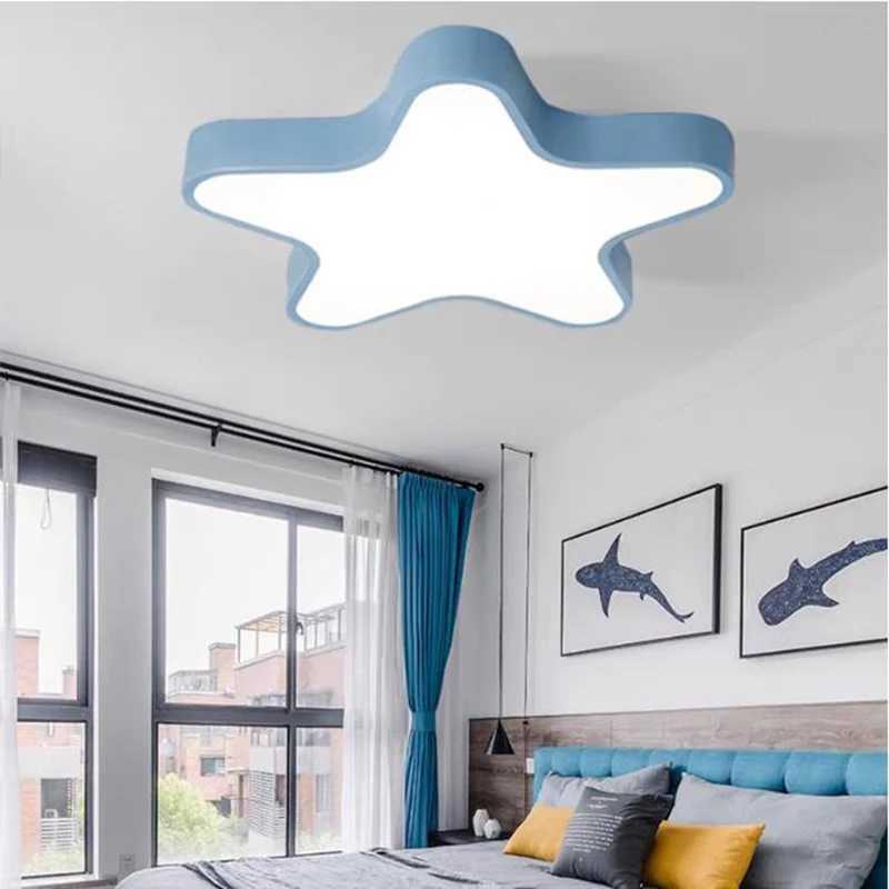 Macaron ceiling lights for childrens room boy girl bedroom study lamp warm romantic princess five-pointed star ceiling lamp XJ2500613