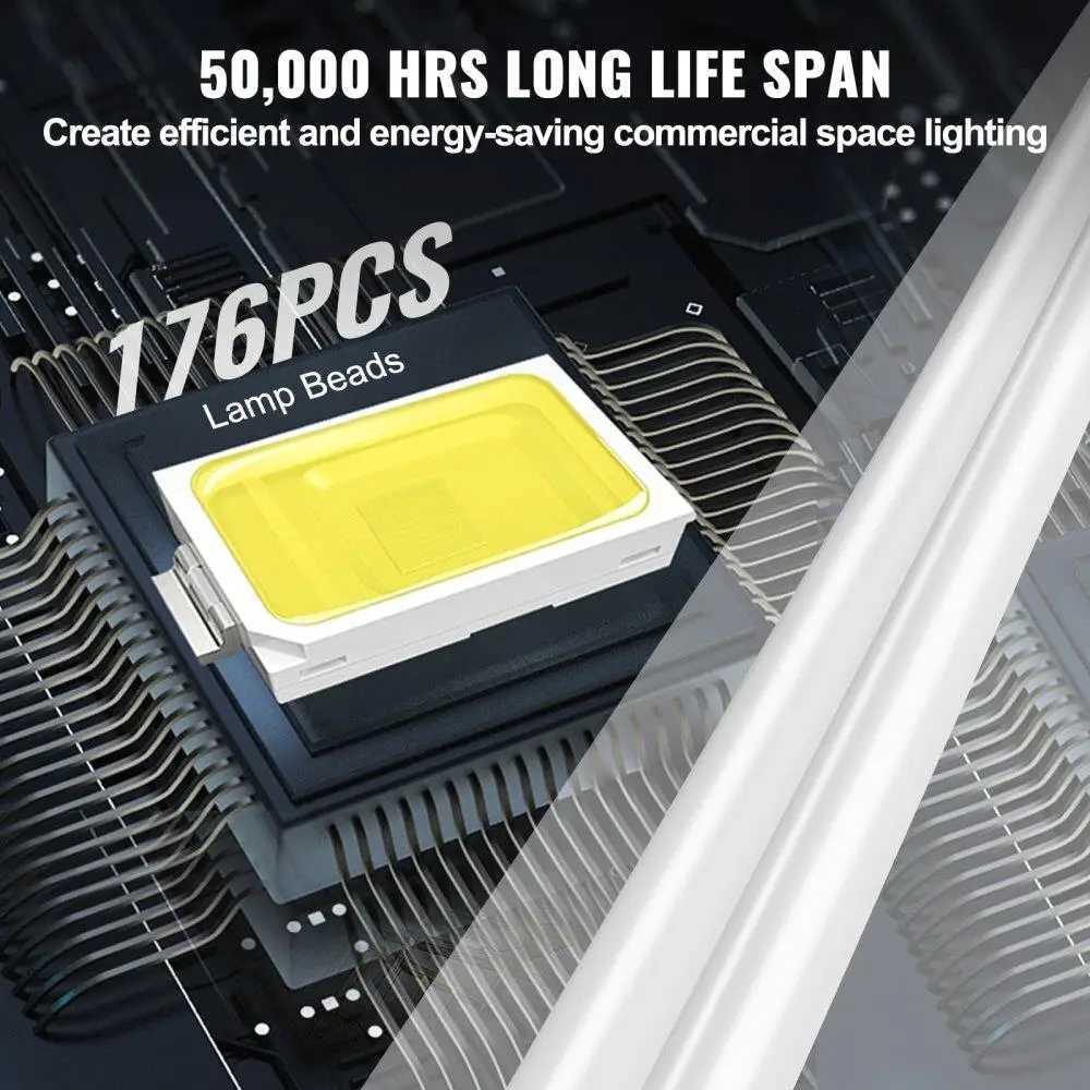 10 Pack Shop Light 4FT 40W Linkable Fixture 4500LM Surface Hanging Ceiling Light 59in Power Cord ONOFF Switch for garage XJ2500613