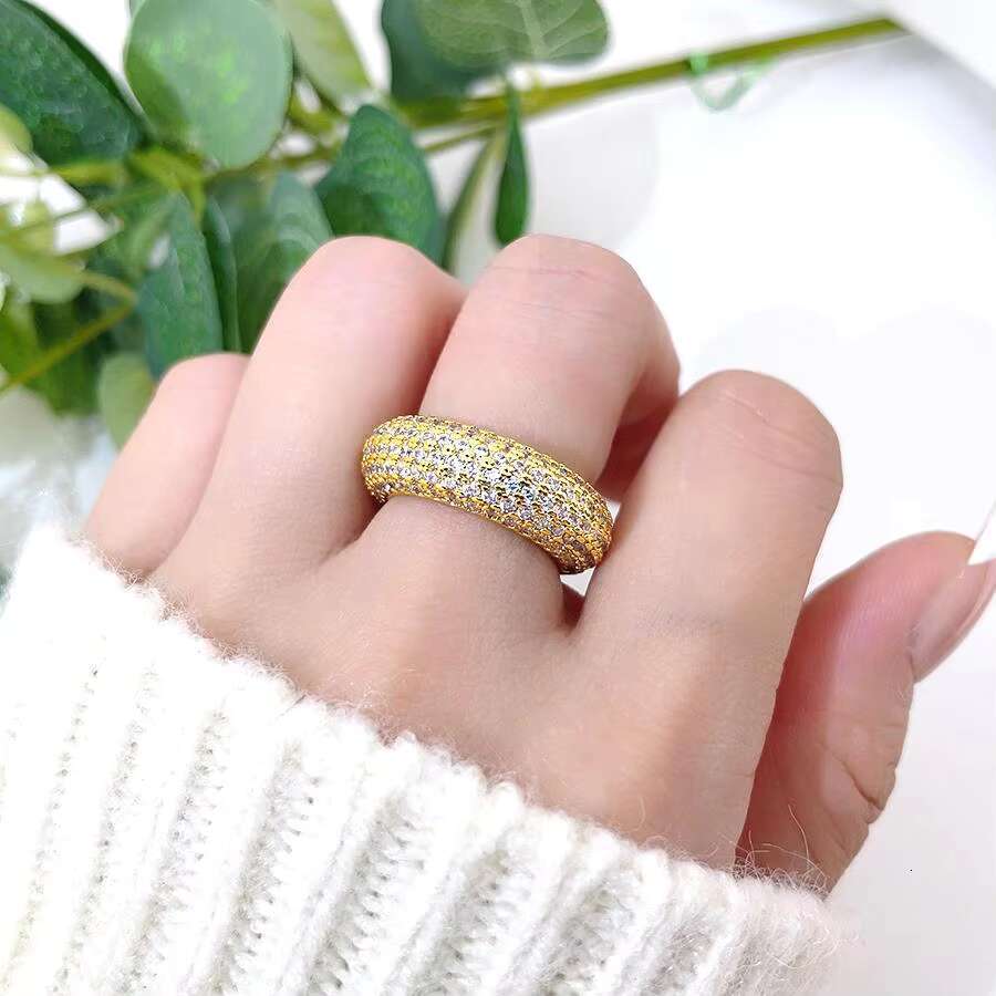 FOXI Pave Full Moissanite Infinity Rings Hip Hop Jewelry Gold Plated 925 Sterling Silver VVS Moissanite Diamond Bling Mens Ring