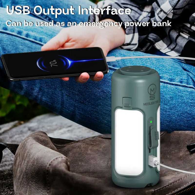 MOSLIGHTING Bluetooth Speaker Folding Lamp Portable Rechargeable Camping Lantern Emergency Lighting Flashlight Hanging Tent Lamp W250613