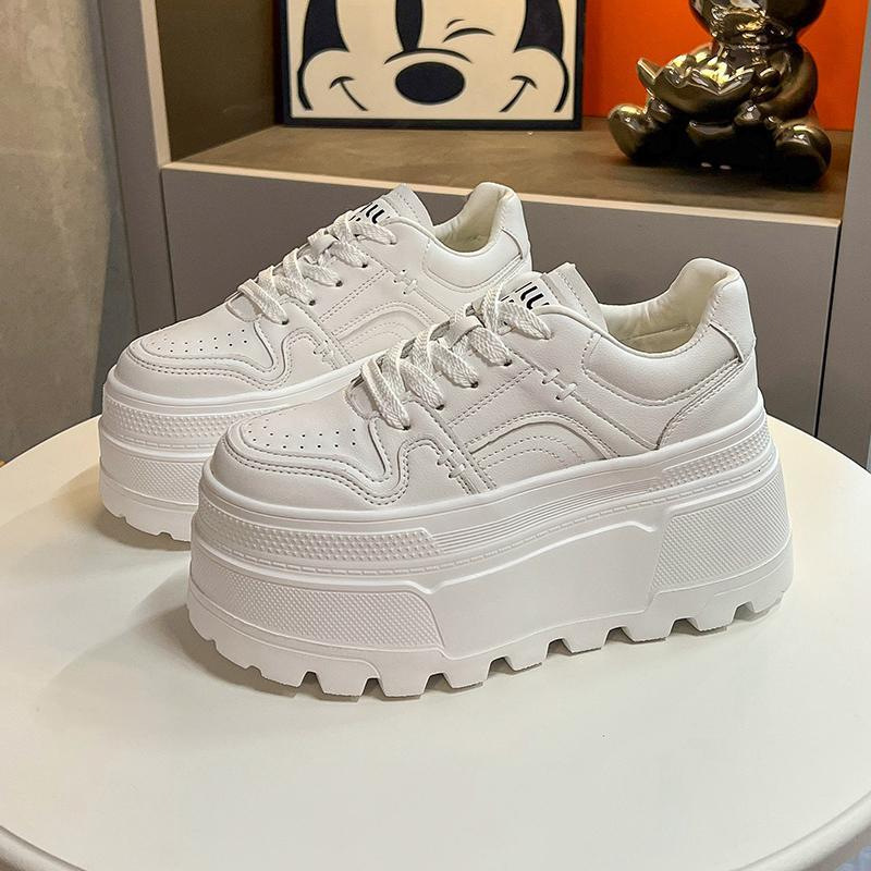 Ddmysports Petite Height Increasing Thick Soled White Sneakers With Skirt Autumn New Platform Lightweight Casual Sports Shoes Outdoor Shoes