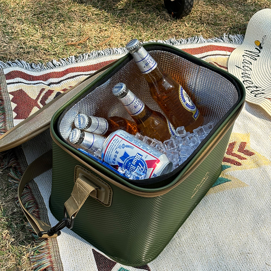 18-20L Portable Large Capacity Insulated Cooler Bag, Lunch Cooler Bag, Heat insulation Picnic Bag for Outdoor Camping Hiking, Beach, BBQ (Forest Deep 