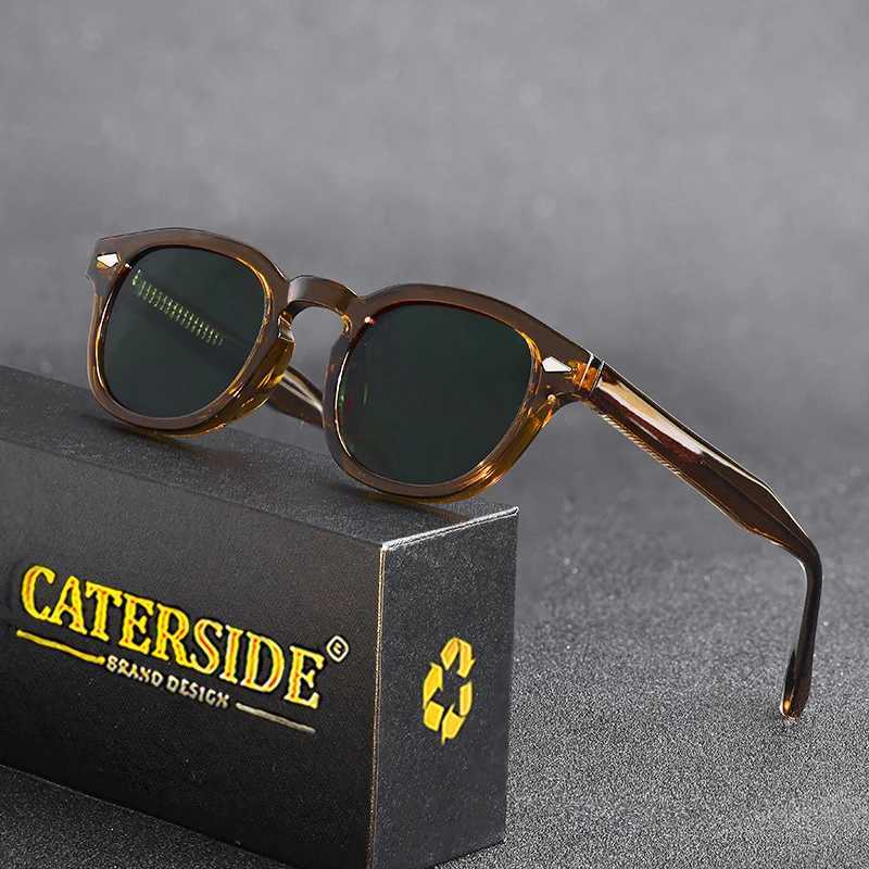 CATERSIDE Retro Small Circular Sunglasses Men Punk Propionic Luxury Brand Design Sun Glasses Women Business Party Eyewear UV400 Z250614