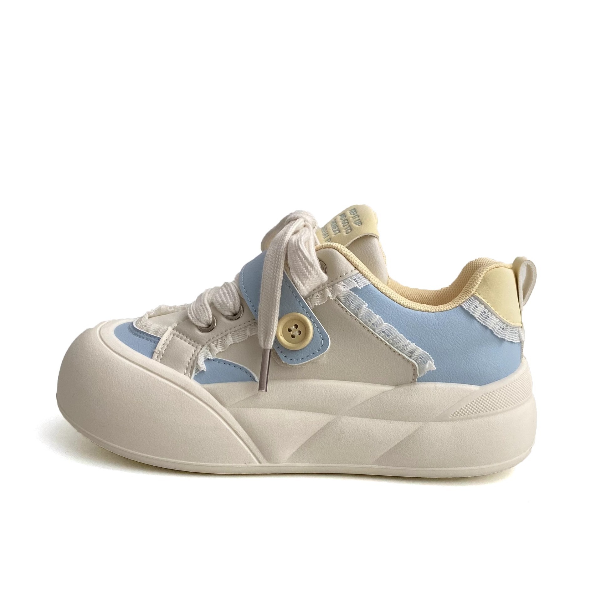 Ddmysports High Quality Korean Style Sneakers New Versatile Thick Soled White Bread Shoes Outdoor Shoes