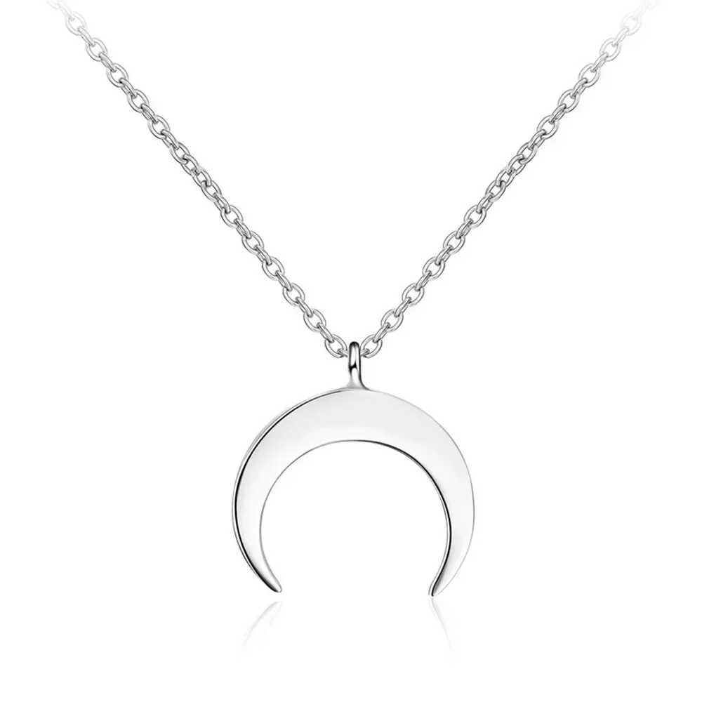 2025 New Delicate Moon Pendant Necklace Curved Crescent Chokers For Women Ladies Girl Fashion Jewelry Gifts Z250614