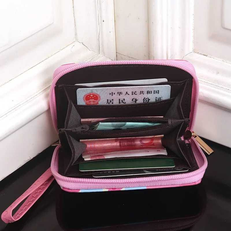 Labubu Mini Wallet Kawaii Zipper Coin Purse Waterproof Fashion Trend Accessories Portable Anime Printed Charm Money Bag Z250614